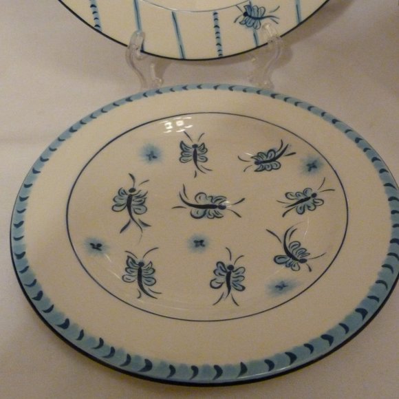 Paula Deen At Home Simply Savannah 2 Pcs Handpainted Dinner Plate & Salad Plate - Picture 2 of 14